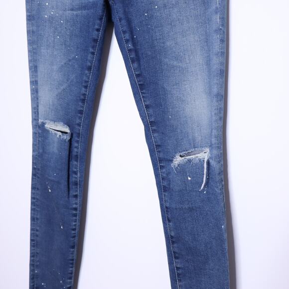 ADRIANO GOLDSCHMIED Legging Ankle Splatter Distressed Jeans Blue Women's 27R - Picture 4 of 14